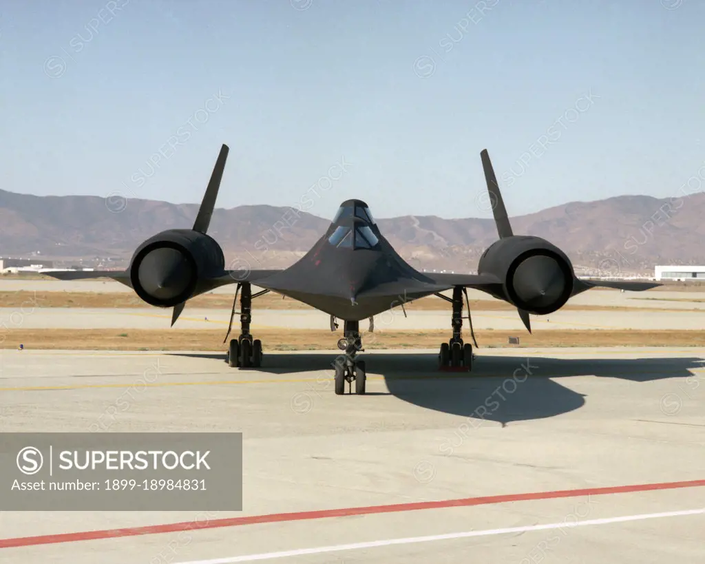 1991 - This photo shows a head-on view of NASA's SR-71B on the ramp at the Air Force's Plant 42 in Palmdale, California, shortly before delivery to DFRC. 