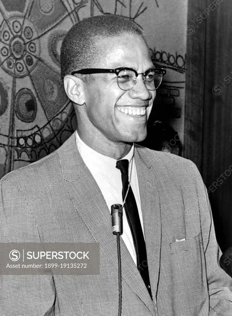 America/USA: Malcolm X (1925-1965), born Malcolm Little, Black Rights advocate and American Muslim minister, 12 March 1964