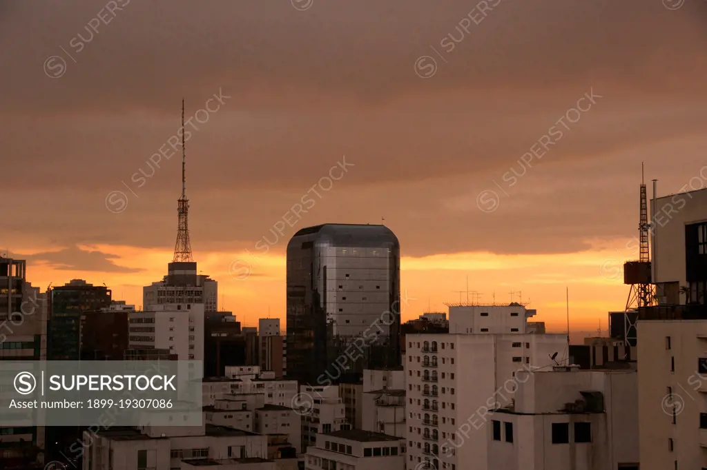 Sunset in Sao Paulo, Brazil.