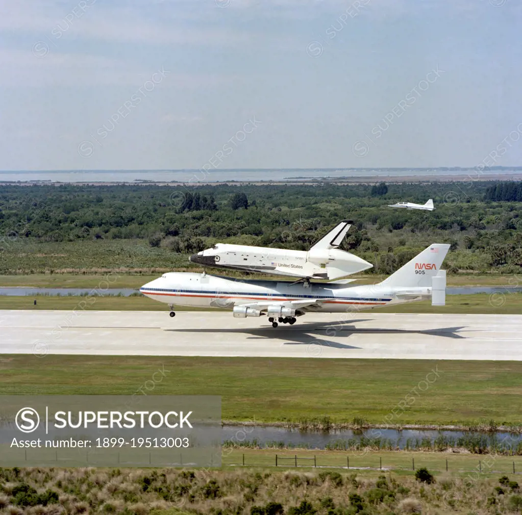 (April 1981) --- This scene represents the end of NASA's STS-1 mission and the beginning of STS-2 in that the orbiter Columbia is arriving at Kennedy Space Center in Florida to begin the lengthy process of preparing it for STS-2.