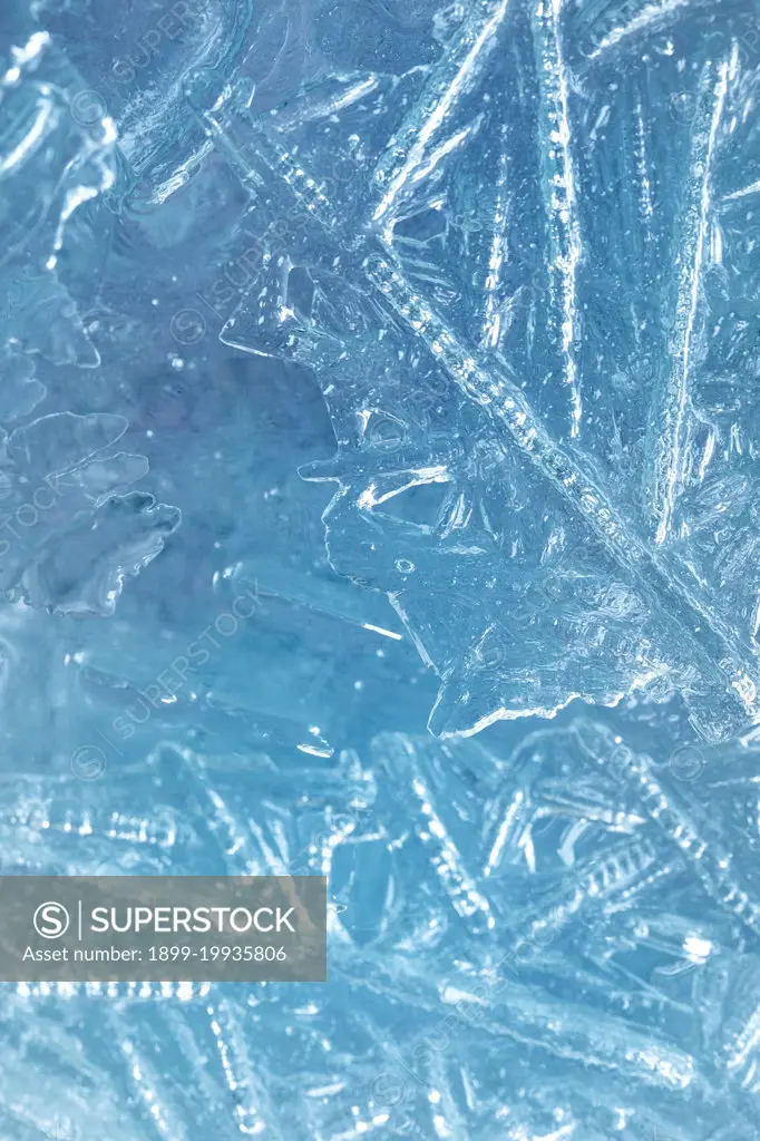 Blue ice abstract creative winter background. (Photo by: Natasha Breen/REDA&CO/UIG)