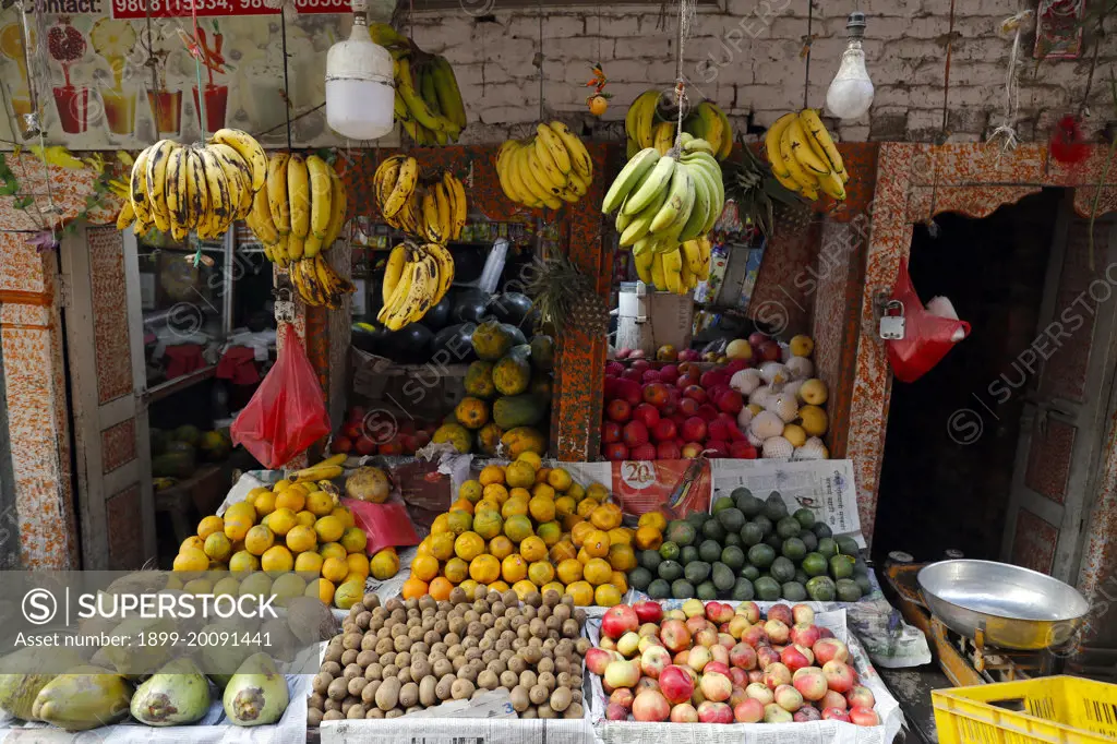 Fresh fruits for sale at market..