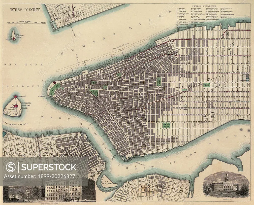 Map of New York City 1840. 