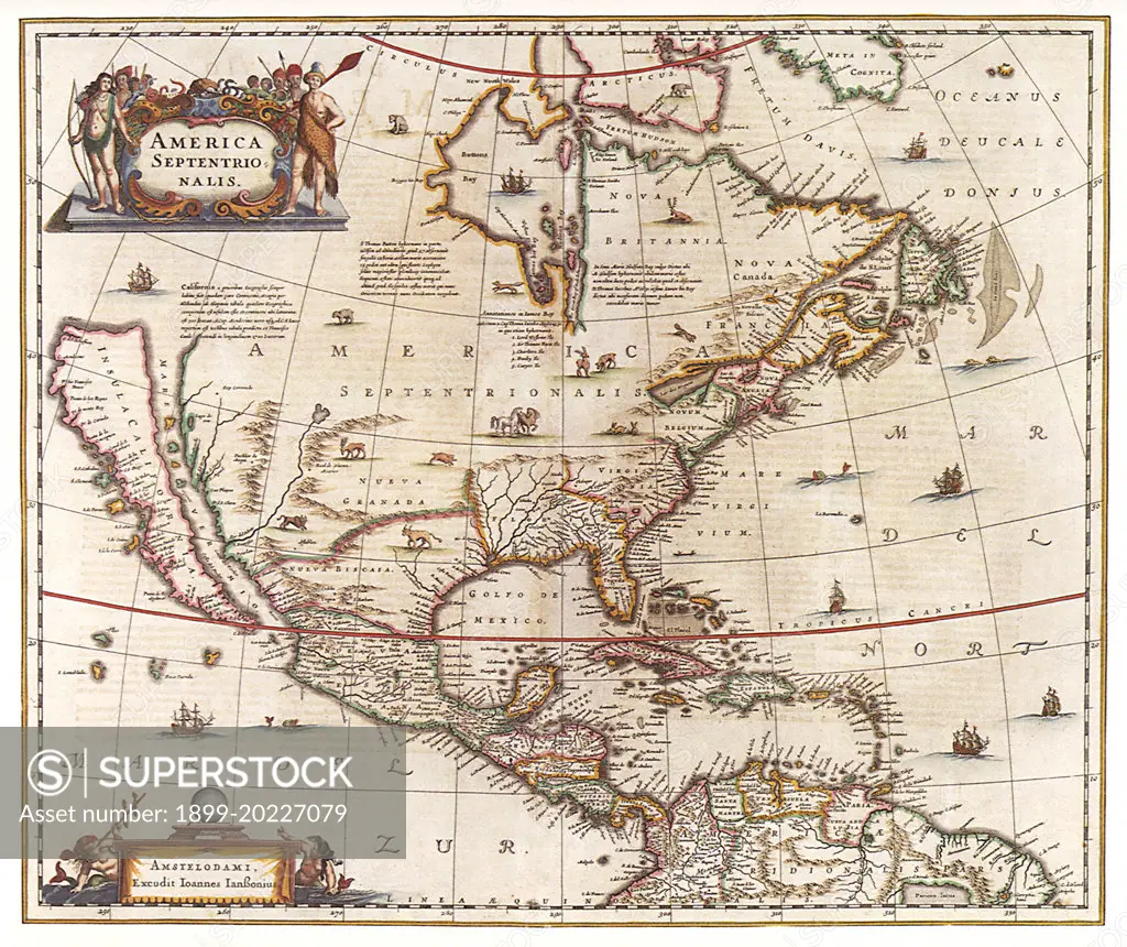 Map of North America 1636. 