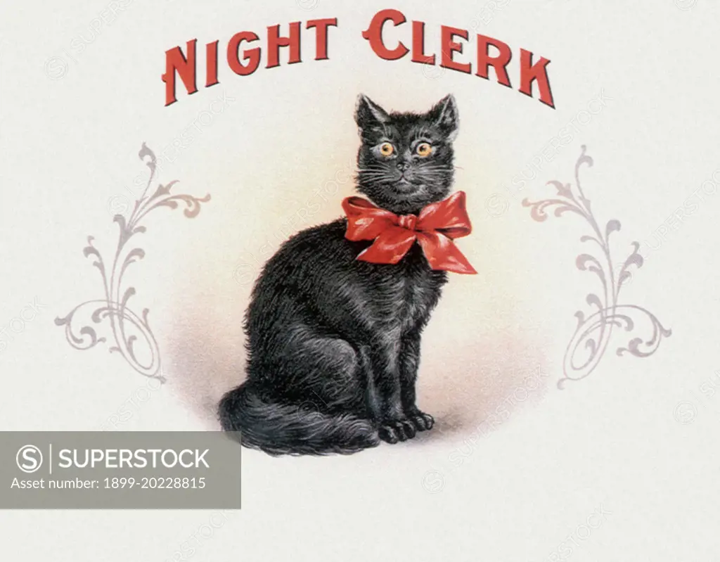 Night Clerk Cigar Label. 