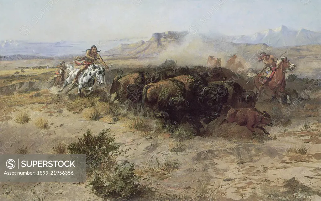 Buffalo Hunt Number 26, 1899. Russell, Charles Marion.