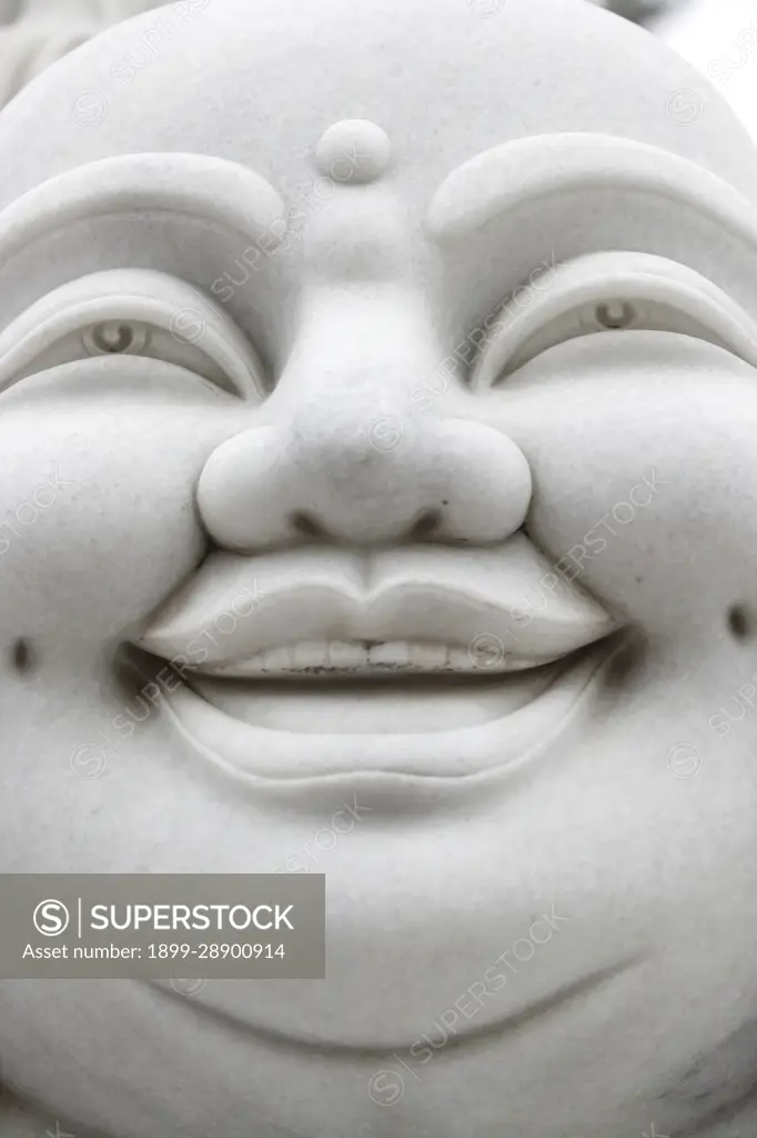 Smiling Buddha or big happy Maitreya Buddha statue. Danang. Vietnam.