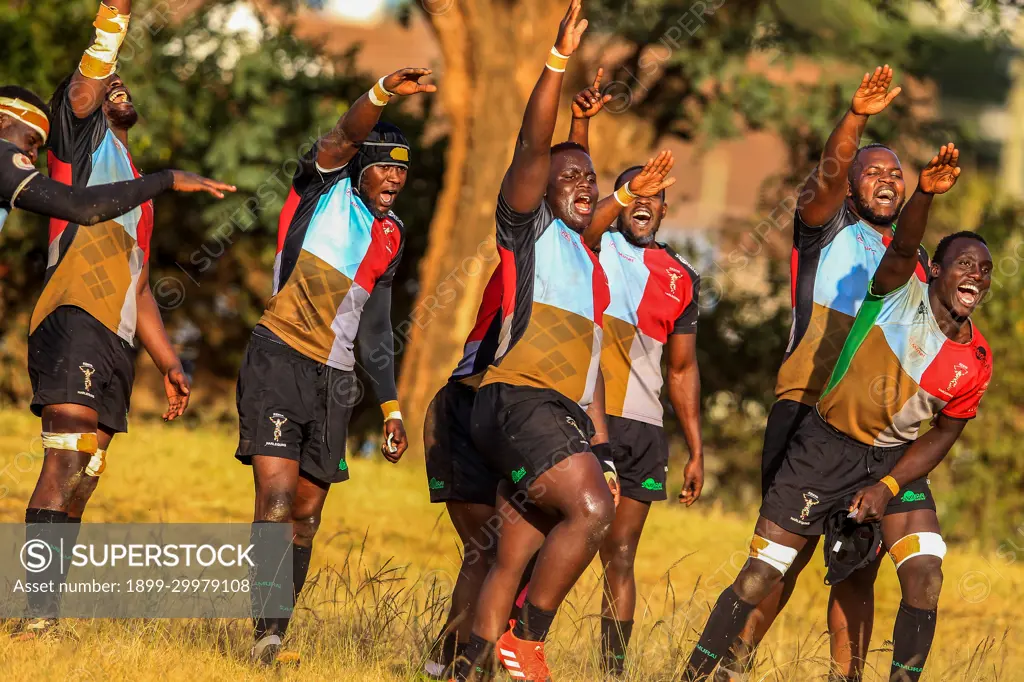 The Kenya Cup Rugby match between Kenya Harlequins and Blak Blad at RFUEA ground in Nairobi, Kenya.