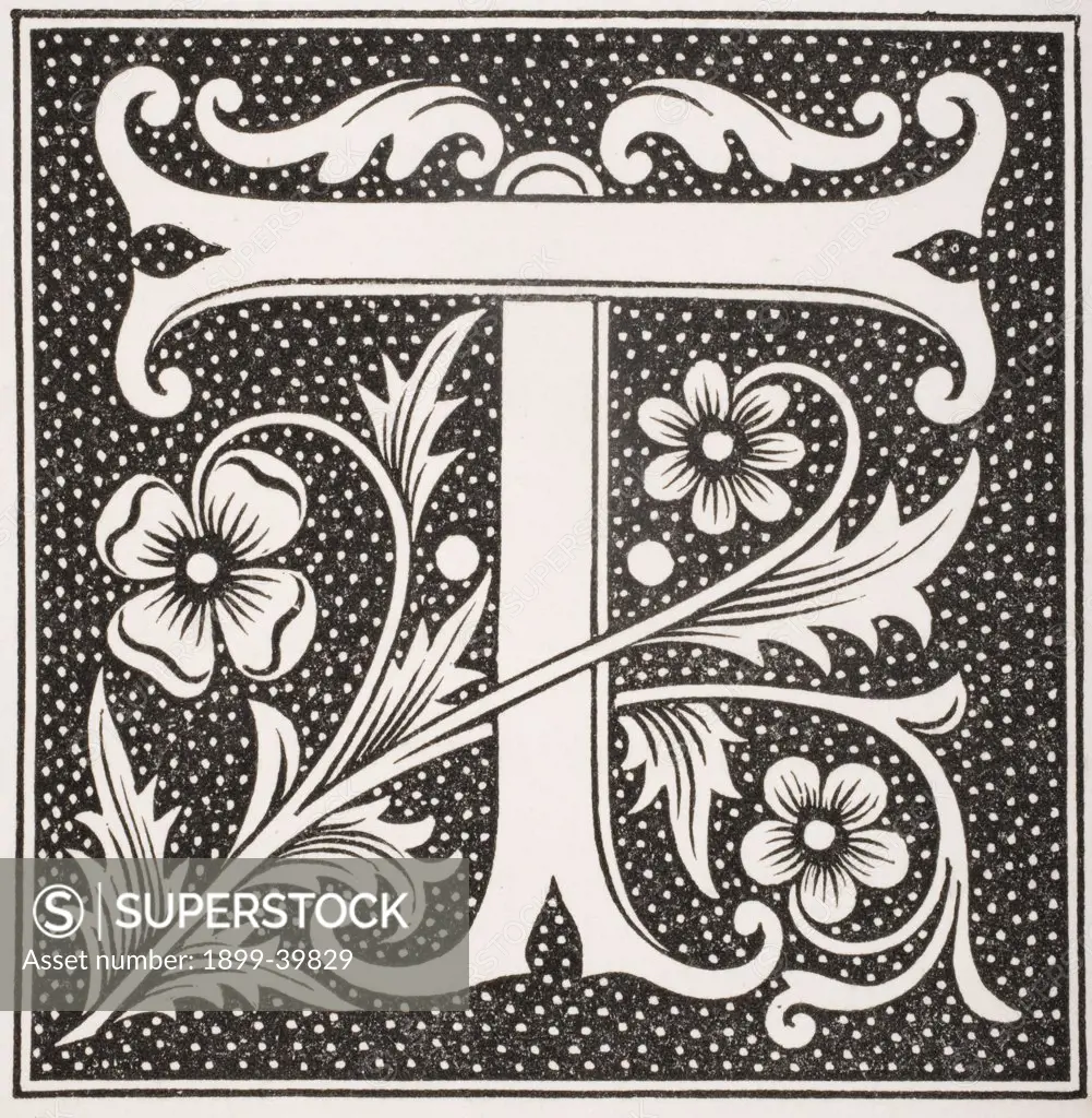 Decorative capital letter T