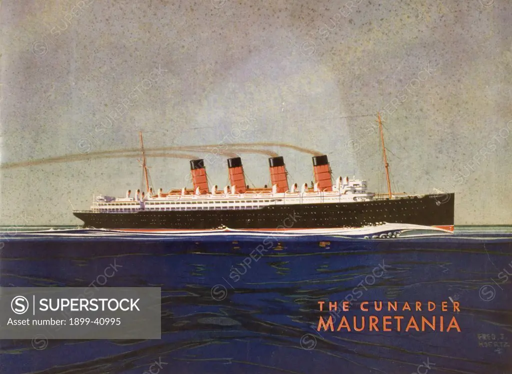 Cunard Line promotional brochure for ""Mauretania"" circa 1930