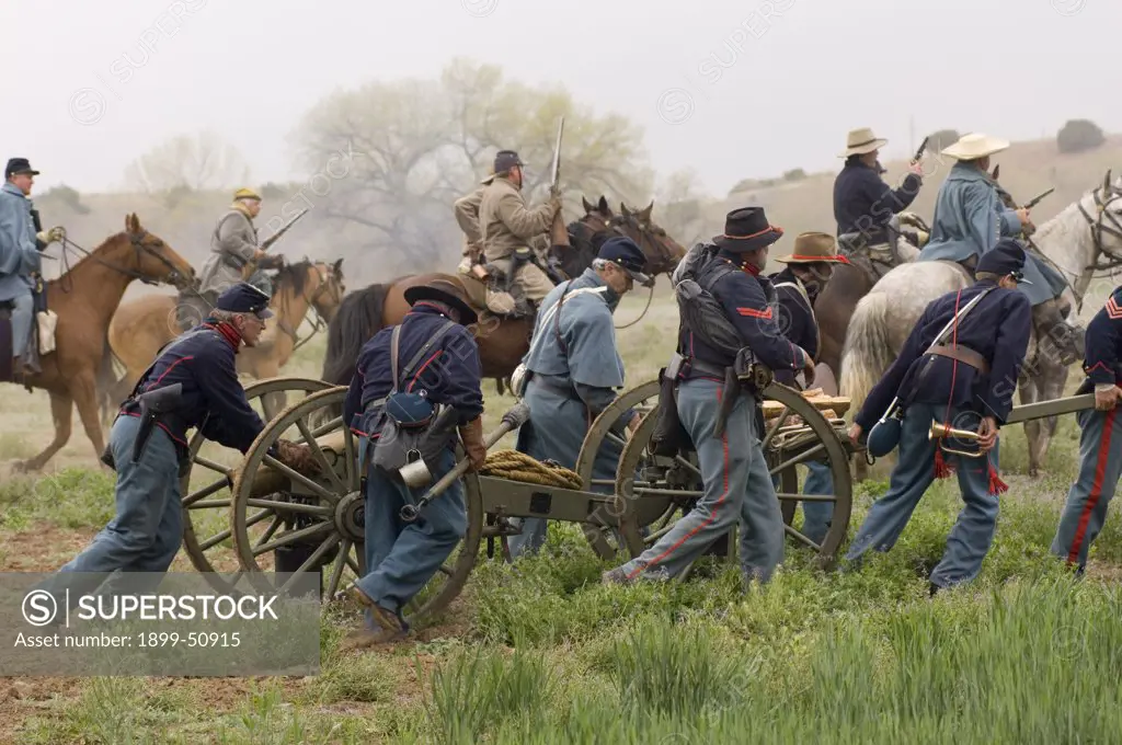 Civil War Reenactment Battles Of Glorieta Pass And Apache Canyon In New Mexico.