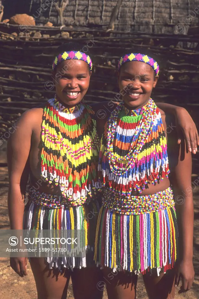 Zulu Girls in Traditional Dresses