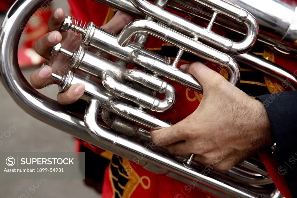 Musician Playing Euphonium