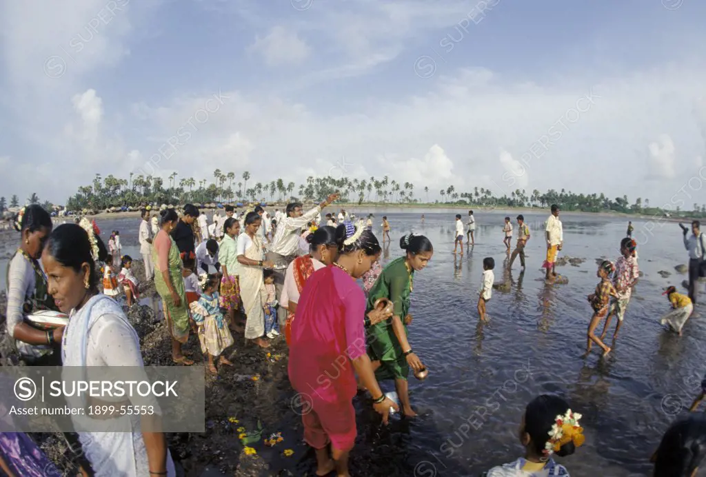 India, Maharashtra, Manori. People Celebrating Coconut Day Festival