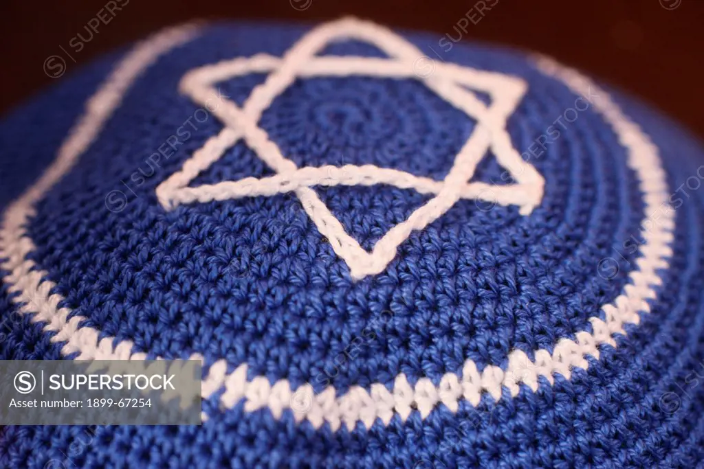 Jewish kippah with star of David