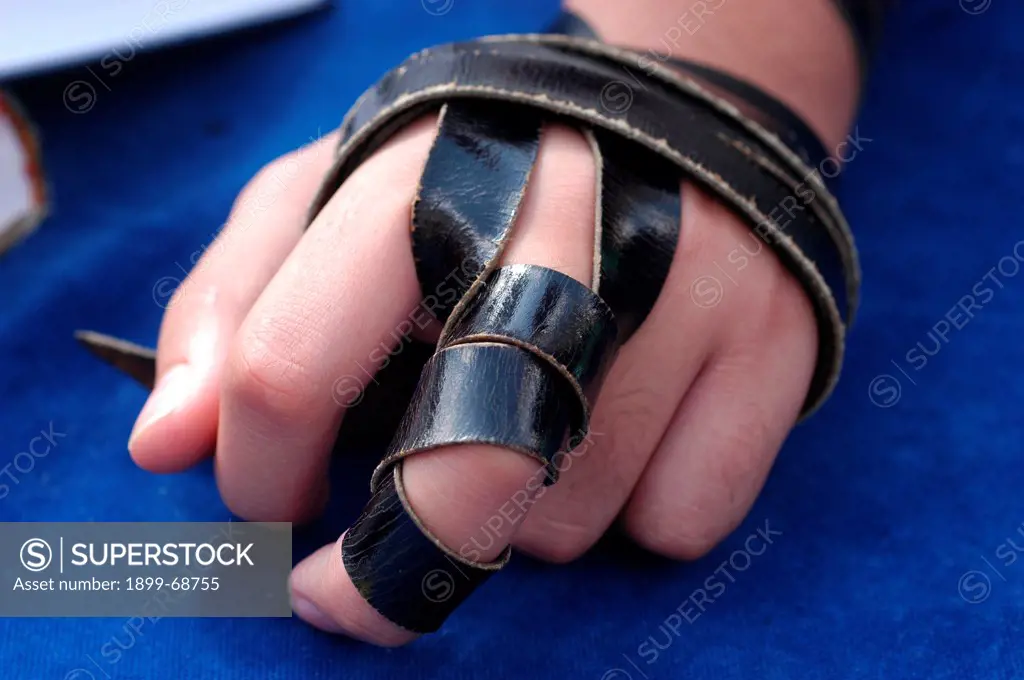 Jewish teffilin worn during prayer