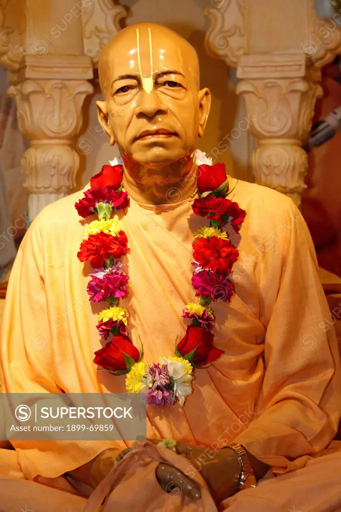 Statue in Iskcon temple, London Srila Prabhupada (1896-1977) , founder of ISKCON, the International Society for Krishna Consciousness