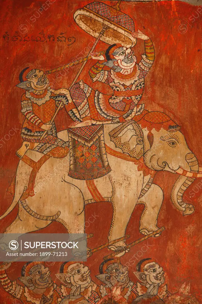 Wat Bo, Siem Reap. Mural painting of the Ramayana.