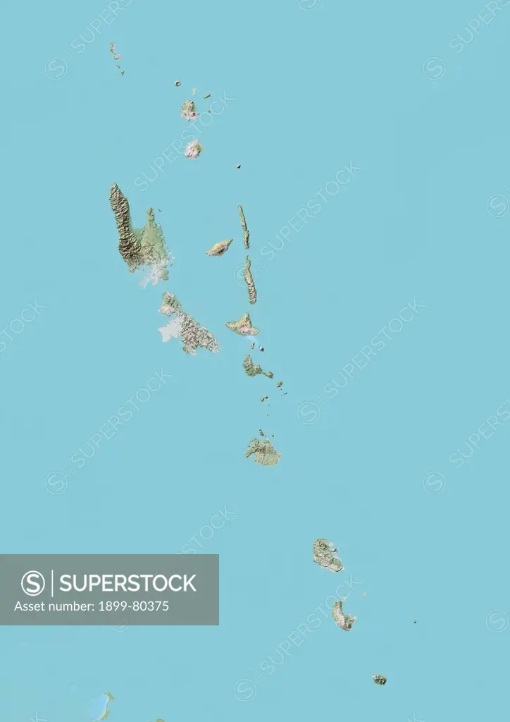 Relief map of Vanuatu. This image was compiled from data acquired by LANDSAT 5 & 7 satellites combined with elevation data.