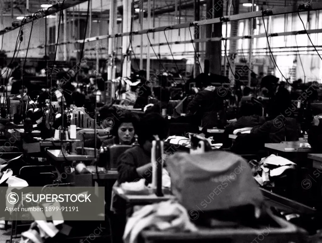 The workers of the large Lebole factory which produces clothing