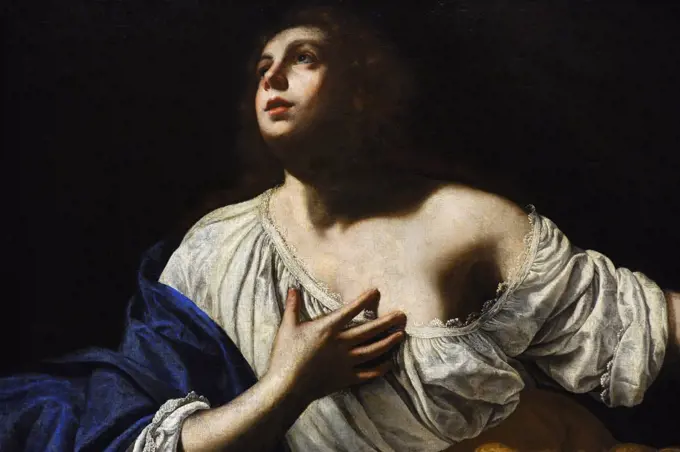 Artemisia Gentileschi (1597-1652). Italian painter. Mary Magdalene Penitent, ca.1640. Detail. National Gallery. Oslo. Norway.