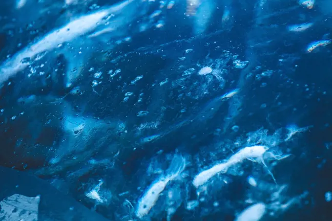 Blue ice texture in the caves in Jökulsárlón glacier. Iceland. North Atlantic Ocean