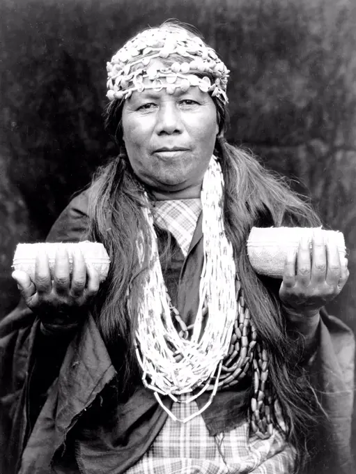 Edward S. Curits Native American Indians - Athapascan Hupa woman from northwestern California circa 1923.