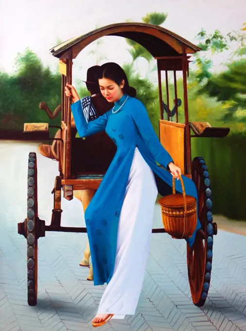 The ao dai (Vietnamese: áo dài) is a Vietnamese national costume, now most commonly for women. In its current form, it is a tight-fitting silk tunic worn over pantaloons. The word is pronounced ow-zye in the north and ow-yai in the south, and translates as 'long dress'. The name áo dài was originally applied to the dress worn at the court of the Nguyn Lords at Hu in the 18th century. This outfit evolved into the áo ngu thn, a five-paneled aristocratic gown worn in the 19th and early 20th centuries. Inspired by Paris fashions, Nguyn Cát Tung and other artists associated with Hanoi University redesigned the ngu thn as a modern dress in the 1920s and 1930s. The updated look was promoted by the artists and magazines of T Lc van doàn (Self-Reliant Literary Group) as a national costume for the modern era. In the 1950s, Saigon designers tightened the fit to produce the version worn by Vietnamese women today. The dress was extremely popular in South Vietnam in the 1960s and early 1970s