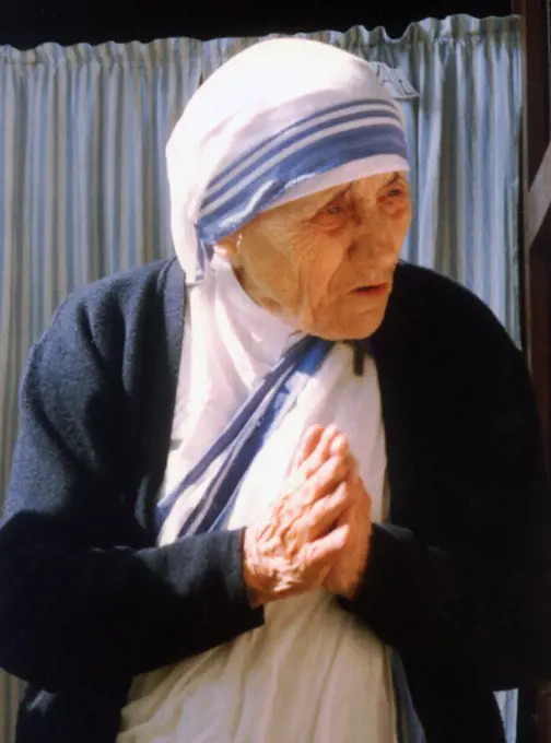 Mother Teresa (26 August 1910 - 5 September 1997), born Agnes Gonxha Bojaxhiu, was a Catholic nun of Albanian ethnicity and Indian citizenship, who founded the Missionaries of Charity in Calcutta, India in 1950. For over 45 years she ministered to the poor, sick, orphaned, and dying, while guiding the Missionaries of Charity's expansion, first throughout India and then in other countries. Following her death she was beatified by Pope John Paul II and given the title Blessed Teresa of Calcutta. (Photo by: Evert Odekerken/Pictures From History via Getty Images)