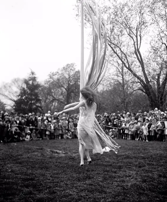 May pole at White House, Washington, D.C. circa May 1930.