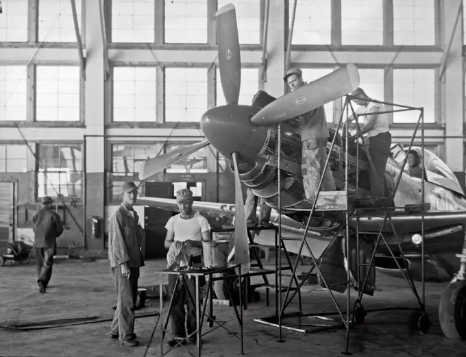 Historical F-51 Maintenance circa 1948.