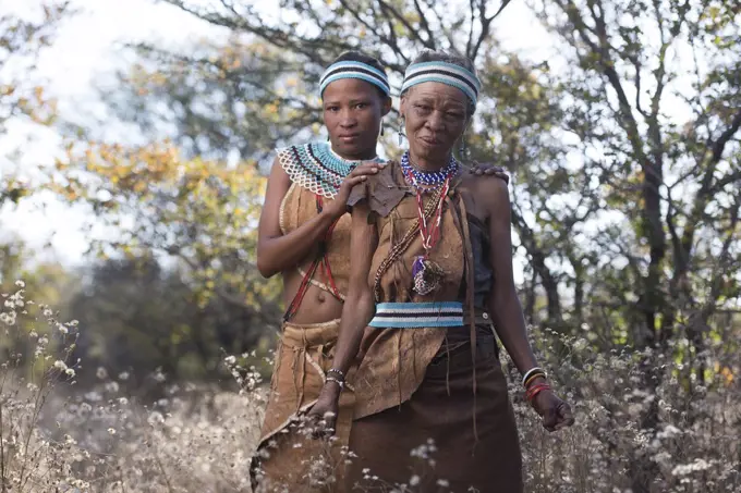 Portraits of People from the Bushmen Naro Tribe. Botswana is home to approximately 63,500 San people, which is roughly 2.8% of the country's population, making it the country with the highest population of San people. The San peoples (also Saan), or Bushmen, are members of various Khoe, Tuu, or Kxoa-speaking indigenous hunter-gatherer groups that are the first nations of Southern Africa. Botswana.