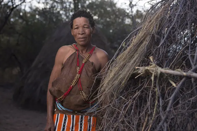 Portraits of People from the Bushmen Naro Tribe. Botswana is home to approximately 63,500 San people, which is roughly 2.8% of the country's population, making it the country with the highest population of San people. The San peoples (also Saan), or Bushmen, are members of various Khoe, Tuu, or Kxoa-speaking indigenous hunter-gatherer groups that are the first nations of Southern Africa. Botswana.