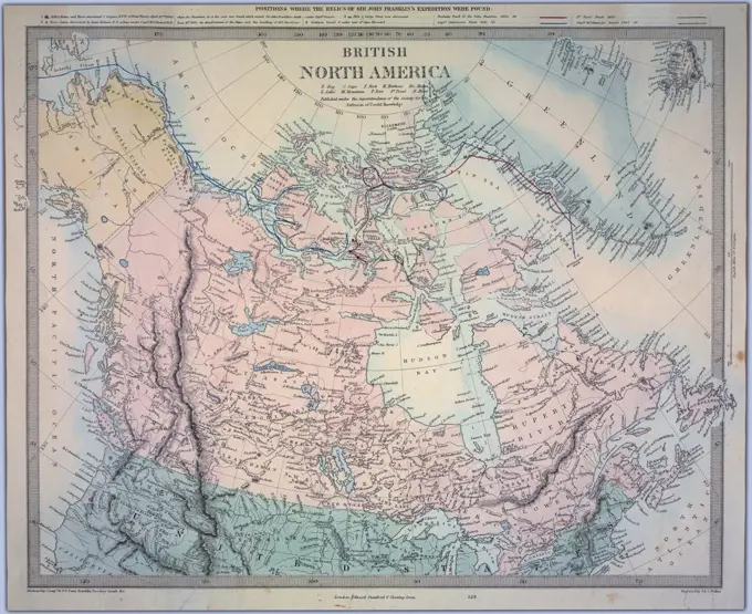 British North America Map. 