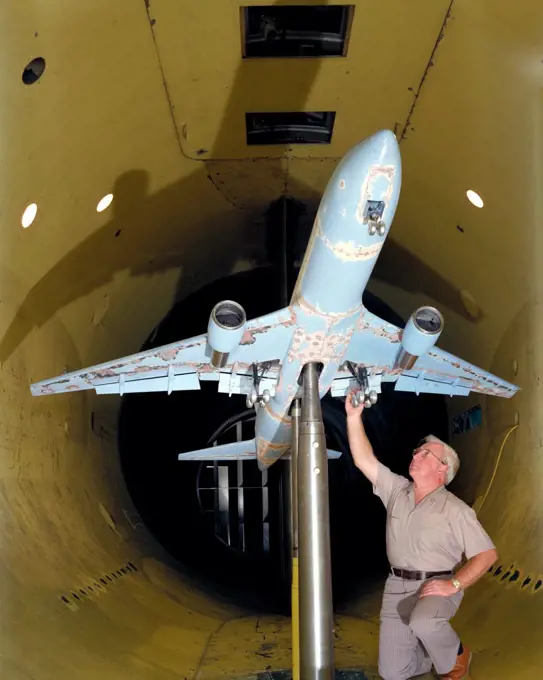 Boeing 767 Model in 12 Ft. wind tunnel Test -363 ca. 1979. 