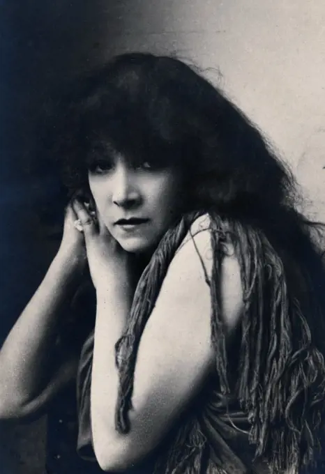 Publicity photograph of Sarah Bernhardt in the role of Leah ca. 1892. 