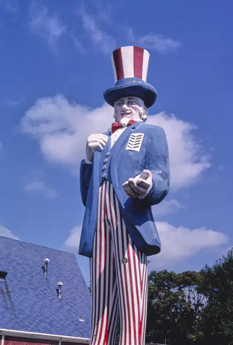 1980s America -  Uncle Sam Fast Food symbol, Toledo, Ohio 1988. 