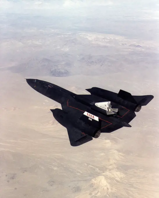 A NASA SR-71 successfully completed its first flight 31 October 1997 as part of the NASA/Rocketdyne/Lockheed Martin Linear Aerospike SR-71 Experiment (LASRE) at NASA's Dryden Flight Research Center, Edwards, California. The SR-71 took off at 8:31 a.m. PST. The aircraft flew for one hour and fifty minutes, reaching a maximum speed of Mach 1.2 before landing at Edwards at 10:21 a.m. PST, successfully validating the SR-71/linear aerospike experiment configuration.  The goal of the first flight was to evaluate the aerodynamic characteristics and the handling of the SR-71/linear aerospike experiment configuration. The engine was not fired during the flight.. 