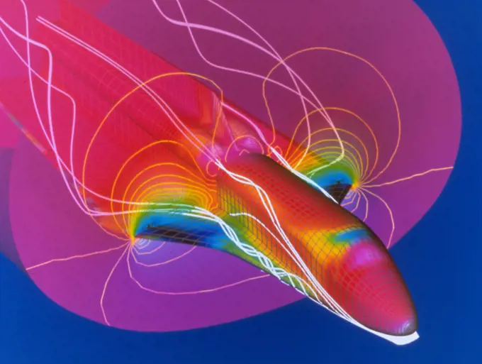 1991 - Computational Fluid Dynamics look at Space Shuttle flow. 