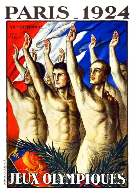 France: Poster advertising the Paris 1924 Olympic Games/Jeux Olympiques, Jean Droit (1884-1961), 1924