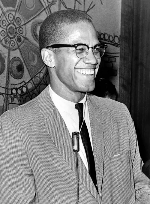 America/USA: Malcolm X (1925-1965), born Malcolm Little, Black Rights advocate and American Muslim minister, 12 March 1964