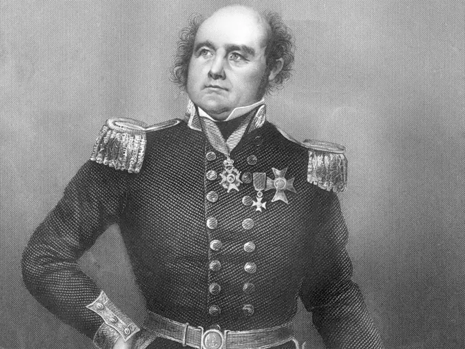 UK/Canada: Rear-Admiral Sir John Franklin (1786 - 1847), British Royal Navy officer and explorer of the Arctic, 1828, National Archives of Canada