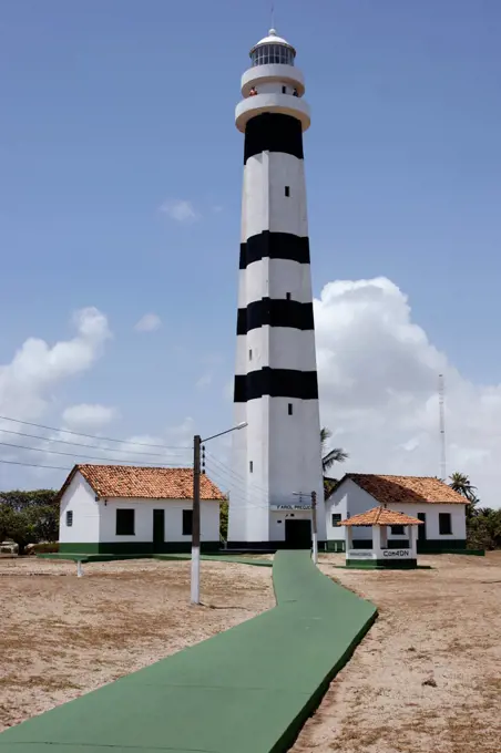 The exterior of Farol das Preguicas, Rio Preguicas, Mandacaru, Maranhao, Brazil.