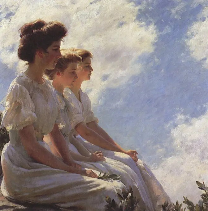 On the Heights, 1909. Curran, Charles C.