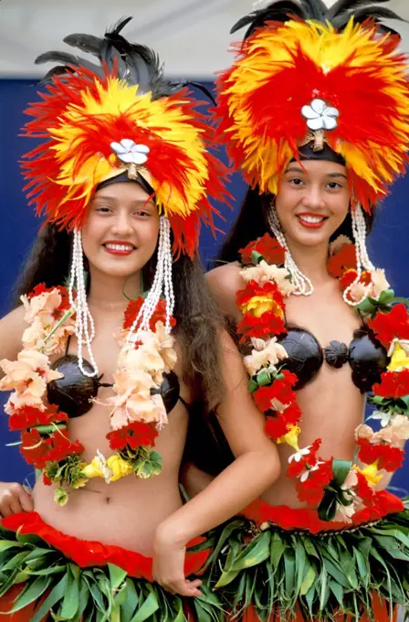 French Polynesia. Tahiti. Bora Bora. Native Dancers