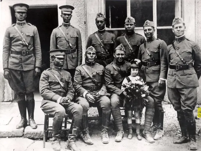 World War I. African-American Officers Of The Buffalo Soldiers.