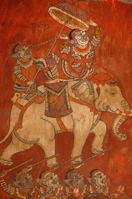 Wat Bo, Siem Reap. Mural painting of the Ramayana.