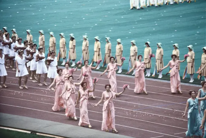 Closing ceremony of the Moscow's olympic games, held in Moscow from July 19 to August 3, 1980. Moscow, 1980