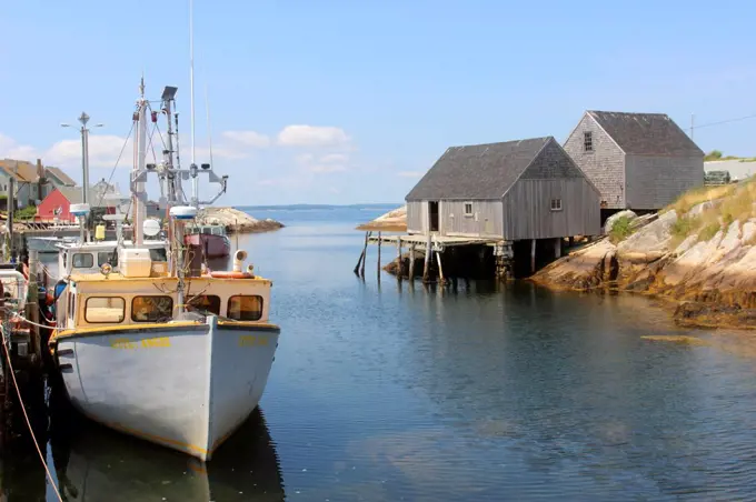 Canada, Nova Scotia, Halifax, Atlantic Coast  Maritime Provinces lobster boats in harbor.