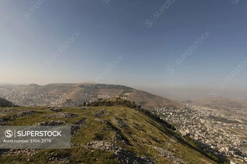 Mount Ebal and Nablus as seen from Mount Gerizim